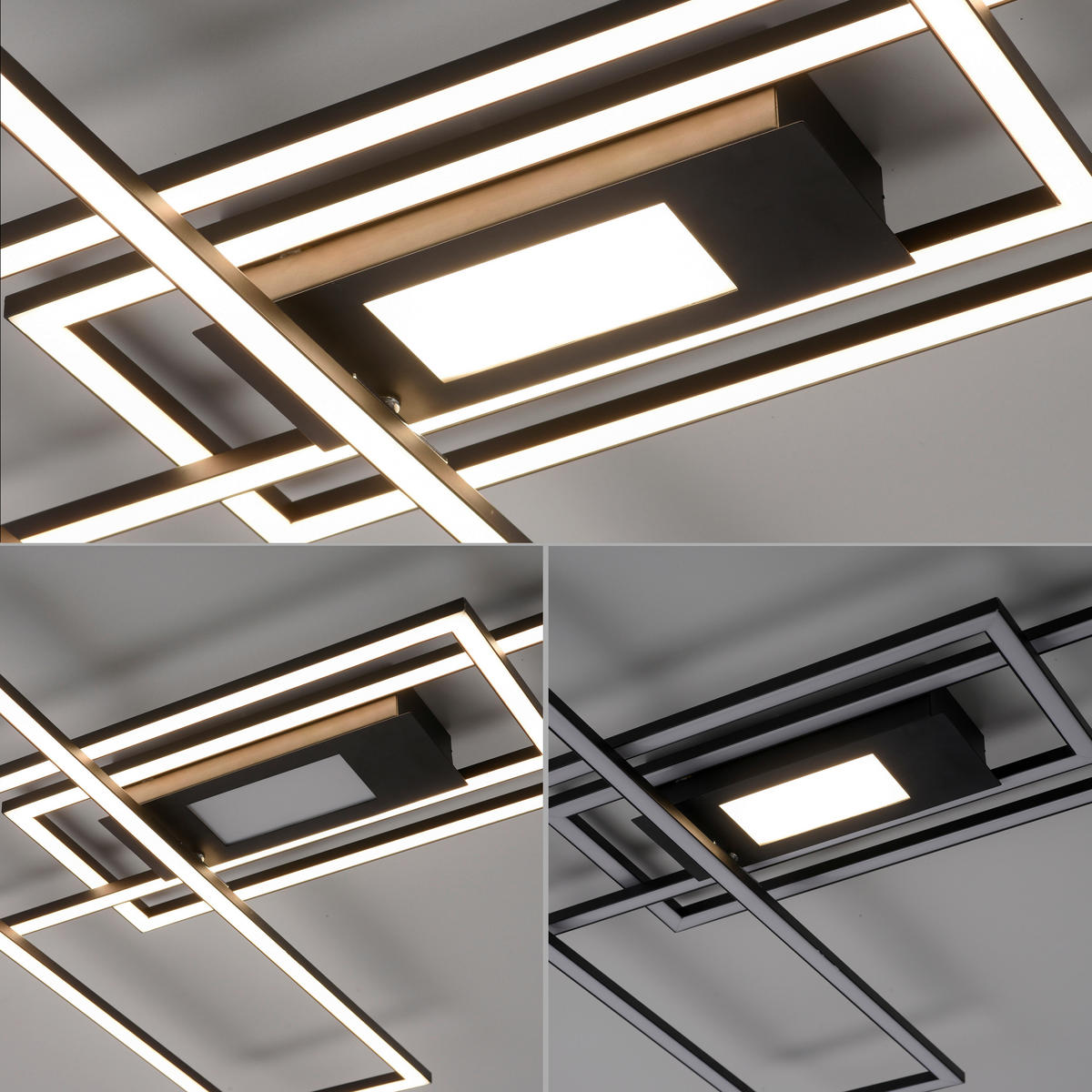 Just Light Deckenleuchte 14693-18 schwarz Aluminium B/H/T: ca. 99x5x69 cm LED-Deckenleuchte_Asmin - schwarz (99,00/5,00/69,00cm) - Just Light