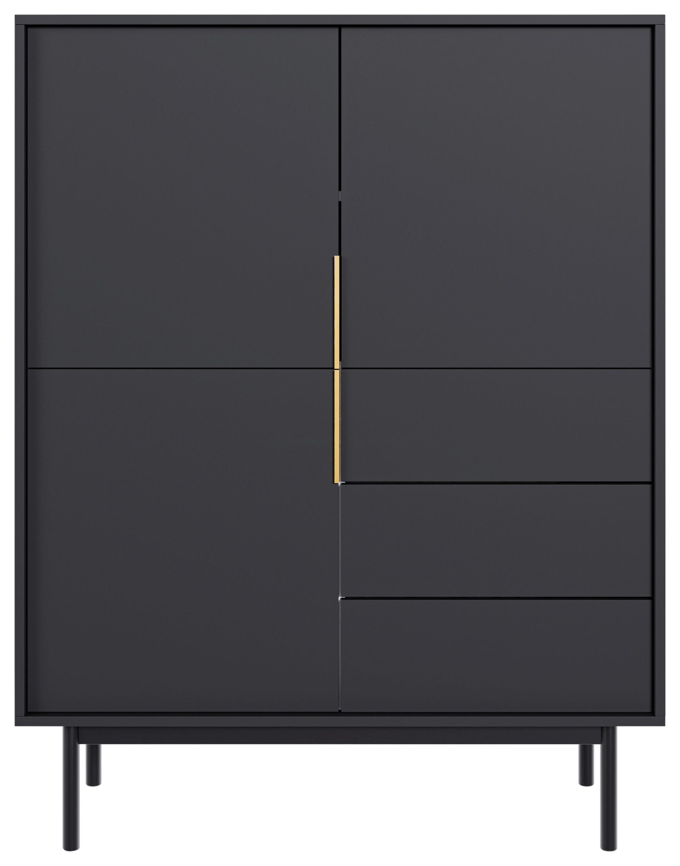 Highboard VIVA schwarz B/H/T: ca. 104x139,5x39 cm VIVA - schwarz (104,00/139,50/39,00cm) - WIPMEB