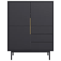 Highboard VIVA schwarz B/H/T: ca. 104x139,5x39 cm VIVA - schwarz (104,00/139,50/39,00cm) - WIPMEB