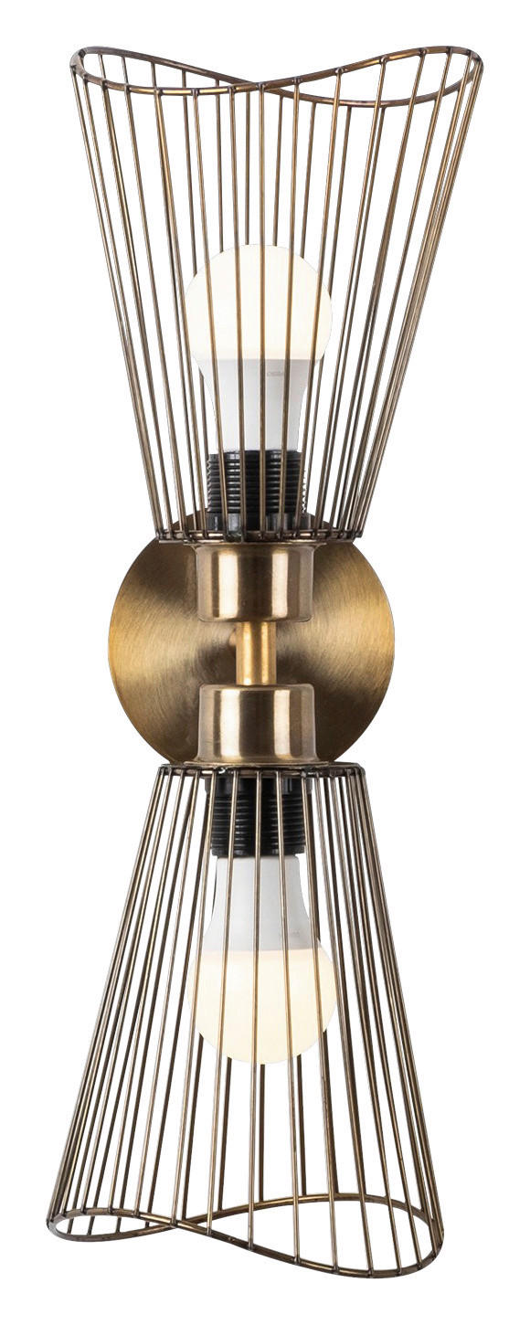 Opviq Wandleuchte Zeyno bronze Metall B/H/T/L/D: ca. 16x48x16x16x16 cm E27 2 Brennstellen Zeyno - bronze (16,00/16,00/48,00cm) - Opviq