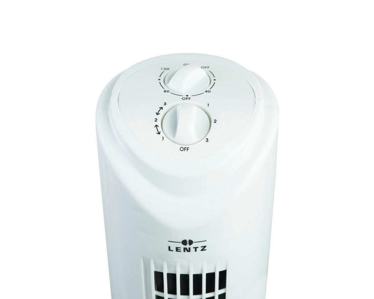 Lentz Turmventilator weiß B/H/L: ca. 16,5x82,5x17 cm Turmventilator 80038 - weiß (17,00/16,50/82,50cm) - Lentz