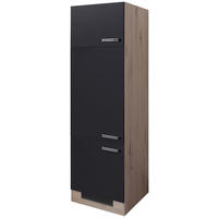 Kühlumbauschrank Elva anthrazit strukturiert B/H/T: ca. 60x200x57 cm Elva - Eiche/anthrazit (60,00/200,00/57,00cm) - Flex-Well