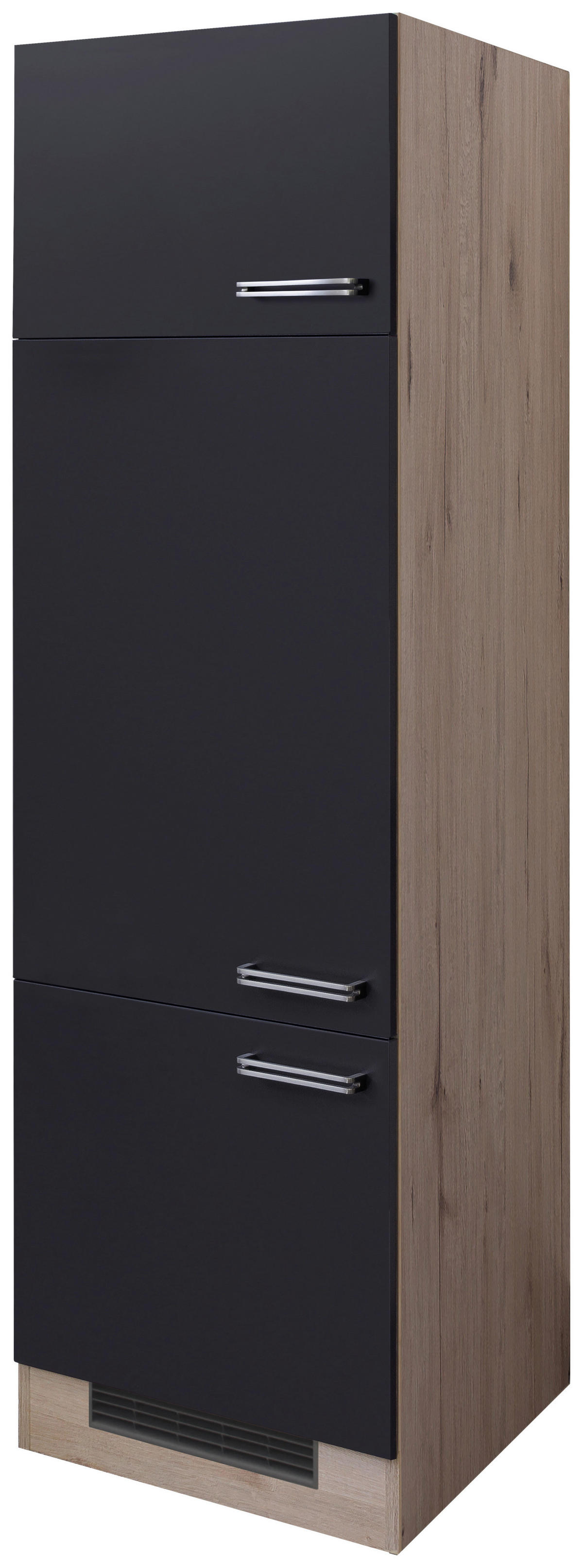 Kühlumbauschrank Elva anthrazit strukturiert B/H/T: ca. 60x200x57 cm Elva - Eiche/anthrazit (60,00/200,00/57,00cm) - Flex-Well