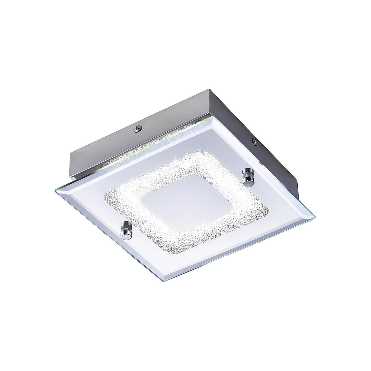 Just Light LED-Deckenleuchte LISA 11570-17 Chrom klar Metall Glas B/H/T: ca. 18x5,8x18 cm 1 Brennstellen LISA - klar/Chrom (18,00/5,80/18,00cm) - Just Light