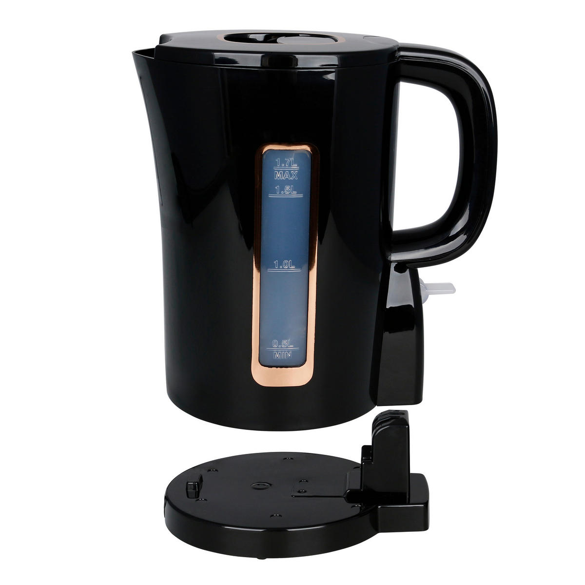 Emerio Wasserkocher WK-125130 schwarz gold Kunststoff B/H/T: ca. 18,2x22,2x17,9 cm ca. 1,7 l Wasserkocher WK-125130 - gold/schwarz (18,20/22,20/17,90cm) - Emerio