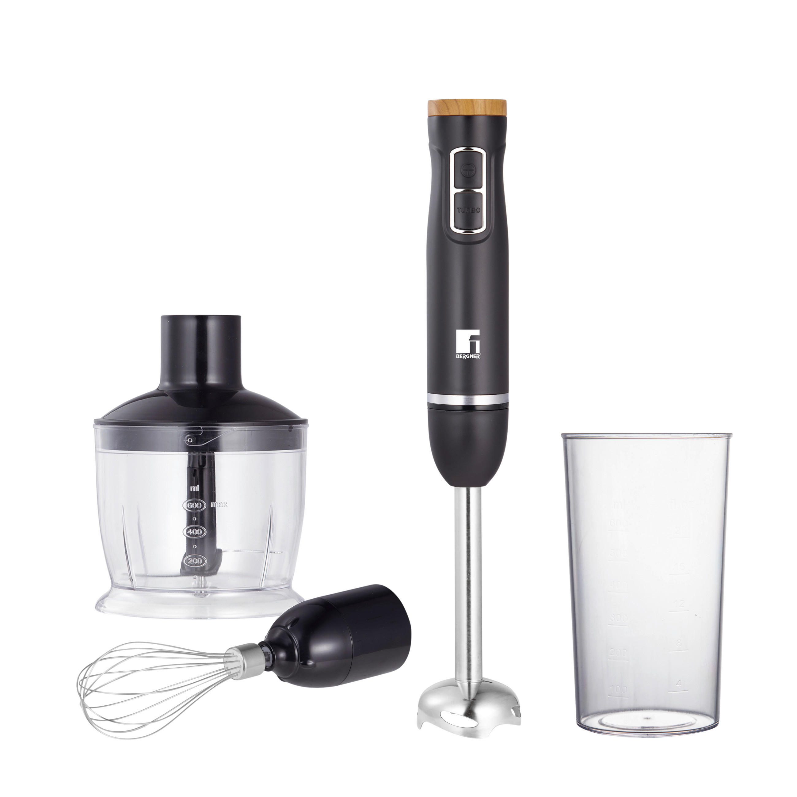 BERGNER Stabmixerset silber grau Edelstahl OLIVAR - silber/grau - BERGNER