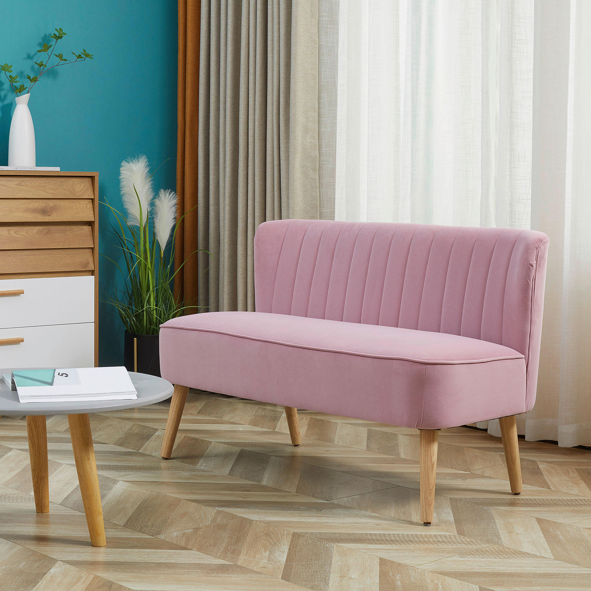 HOMCOM Sofa 833-524V05PK B/H/T: ca. 117x77x56,5 cm 833-524V05PK - (117,00/77,00/56,50cm) - HOMCOM