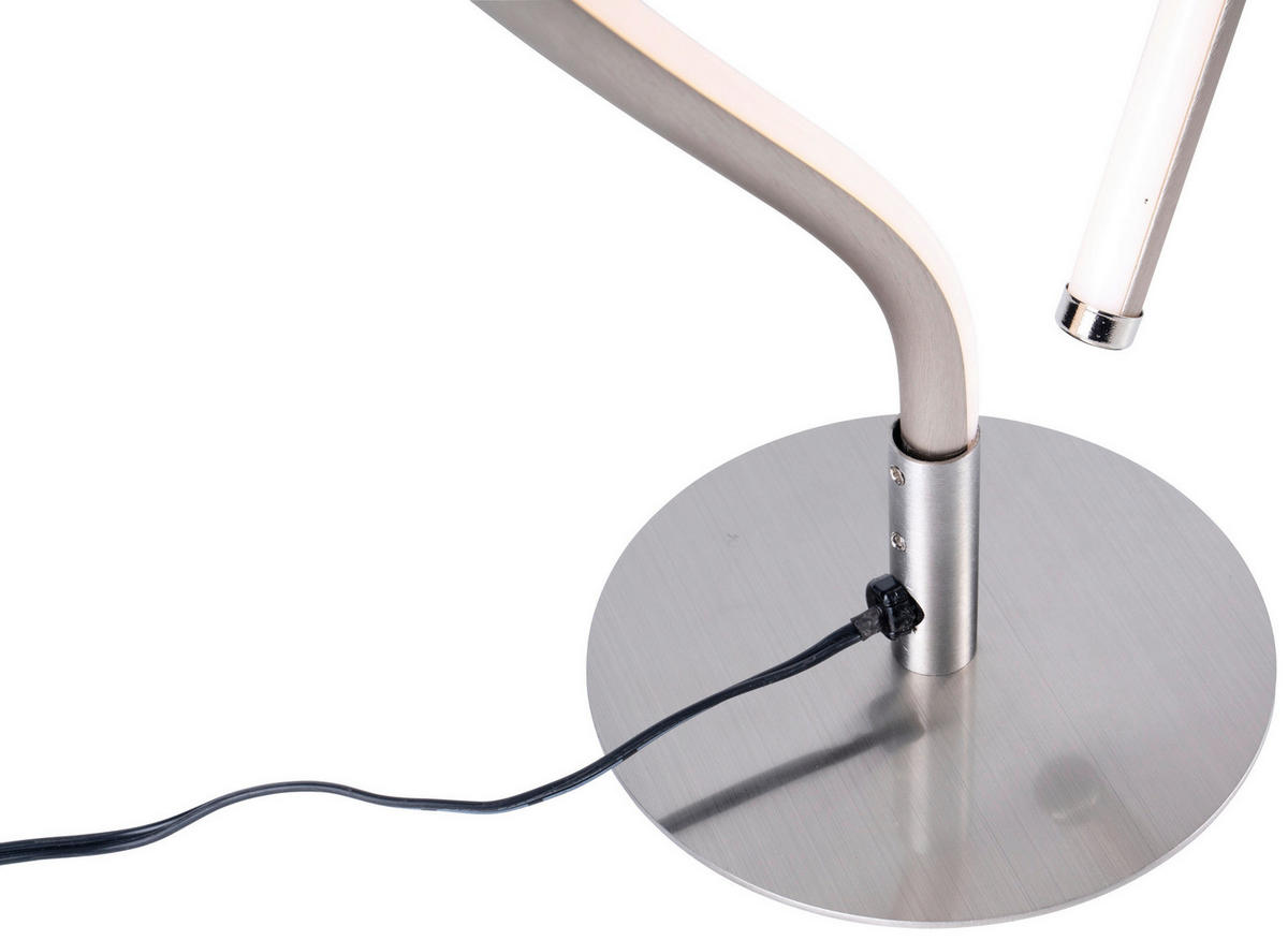 POCOline Tischleuchte Heart nickel matt weiß Metall Kunststoff B/H: ca. 24x40 cm Heart - weiß/nickel matt (24,00/40,00cm) - POCOline