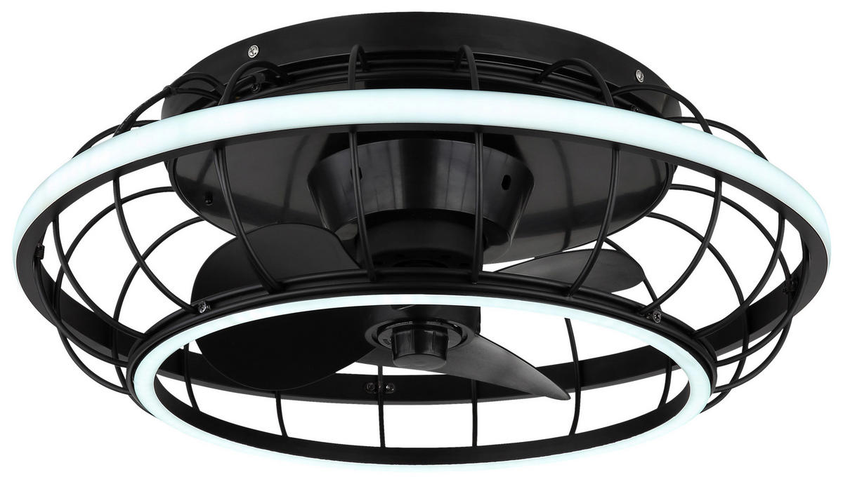 GLOBO Deckenventilator mattschwarz Opal H/D: ca. 18x50 cm max. 30 W LINAY - Opal/mattschwarz (50,00/18,00cm) - GLOBO