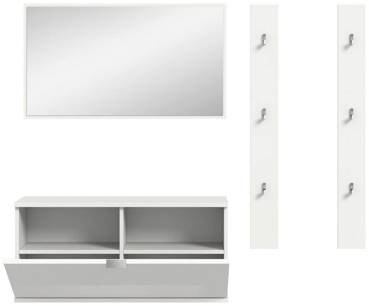 Garderobe PROJEKT X weiß weiß Hochglanz B/H/T: ca. 130x191x37 cm PROJEKT X - weiß (130,00/191,00/37,00cm) - xonox.home