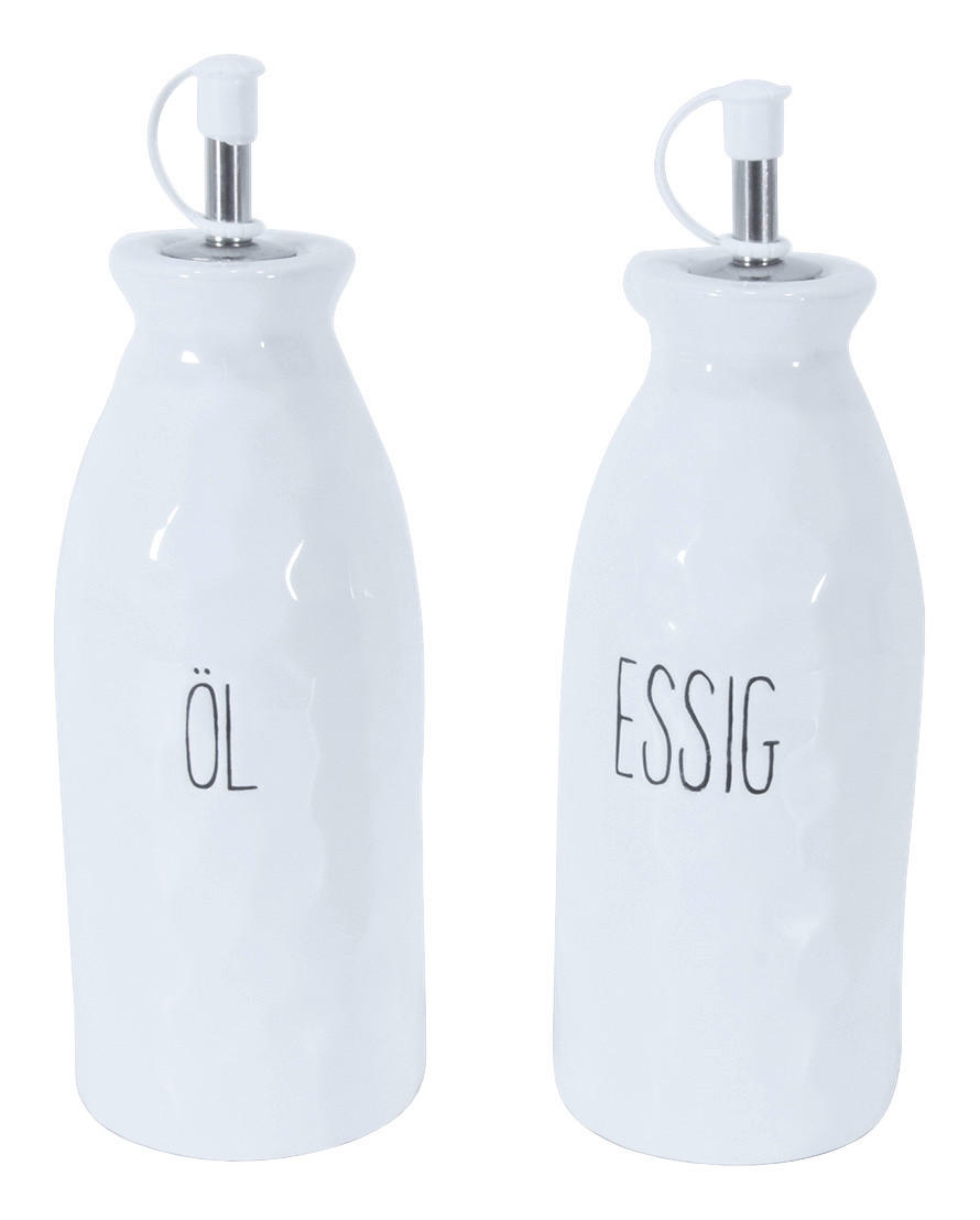 Essig und Öl-Set weiß Porzellan Essig-/u.Ölset - weiß