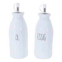 Essig und Öl-Set weiß Porzellan Essig-/u.Ölset - weiß
