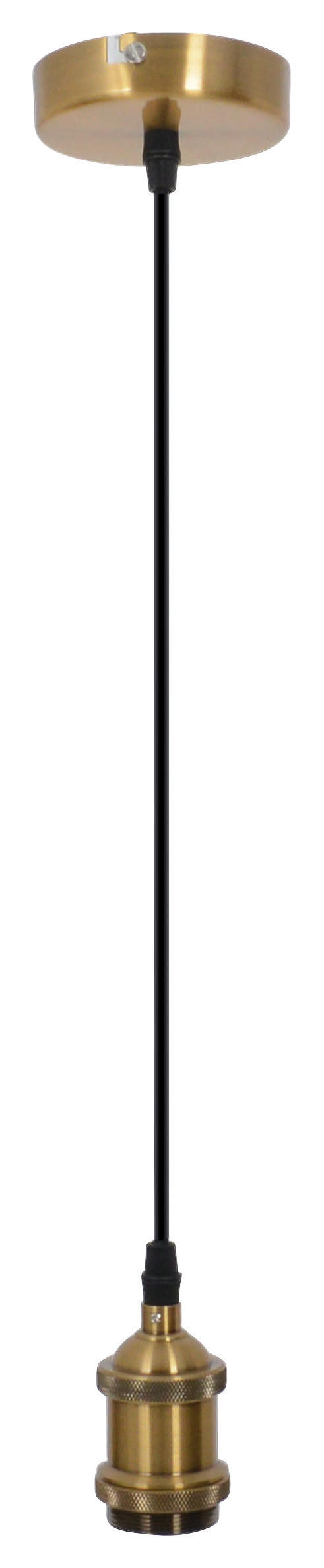 Näve Leuchten Pendelleuchte NV114345 messing Textil Metall B/H/T: ca. 5x150x5 cm E27 1 Brennstellen Alfa - messing (5,00/150,00/5,00cm) - Näve Leuchten