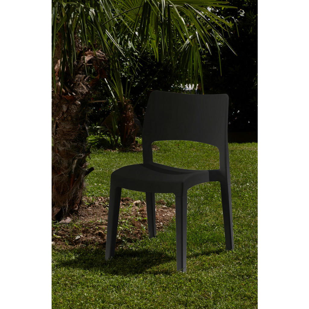 Thumbnail - ProGarden Stapelstuhl Klik Klak anthrazit Kunststoff