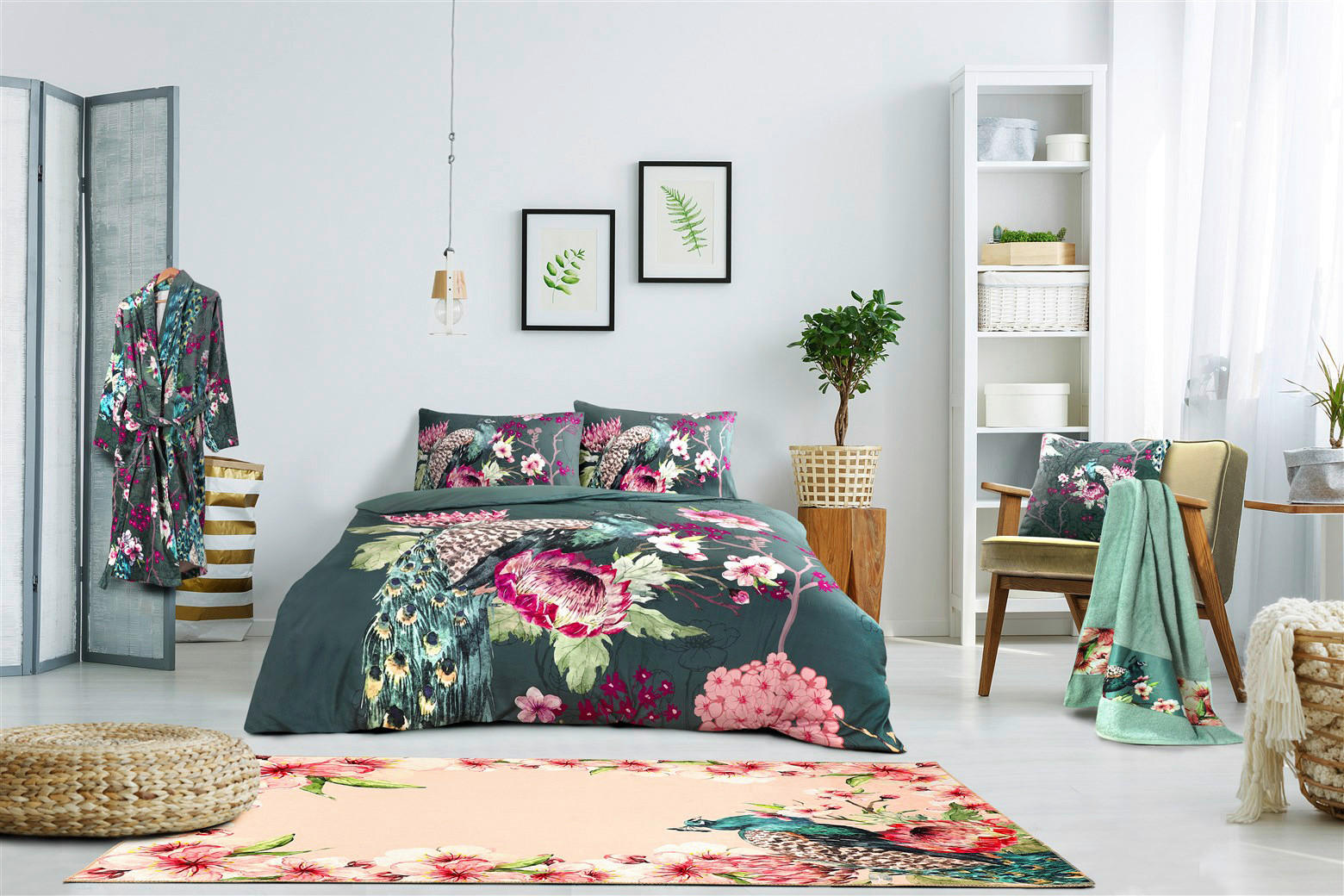 Thumbnail - Kenda Sand Flachgewebeteppich Blossom 125 creme B/L: ca. 80x150 cm