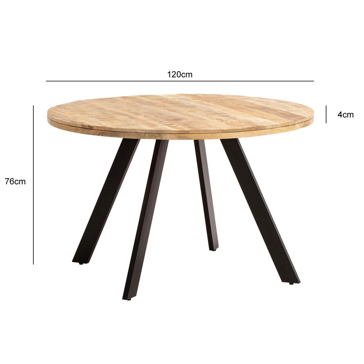 Esstisch H/D: ca. 76x120 cm Esszimmertisch - (120,00/76,00cm) - Wohnling