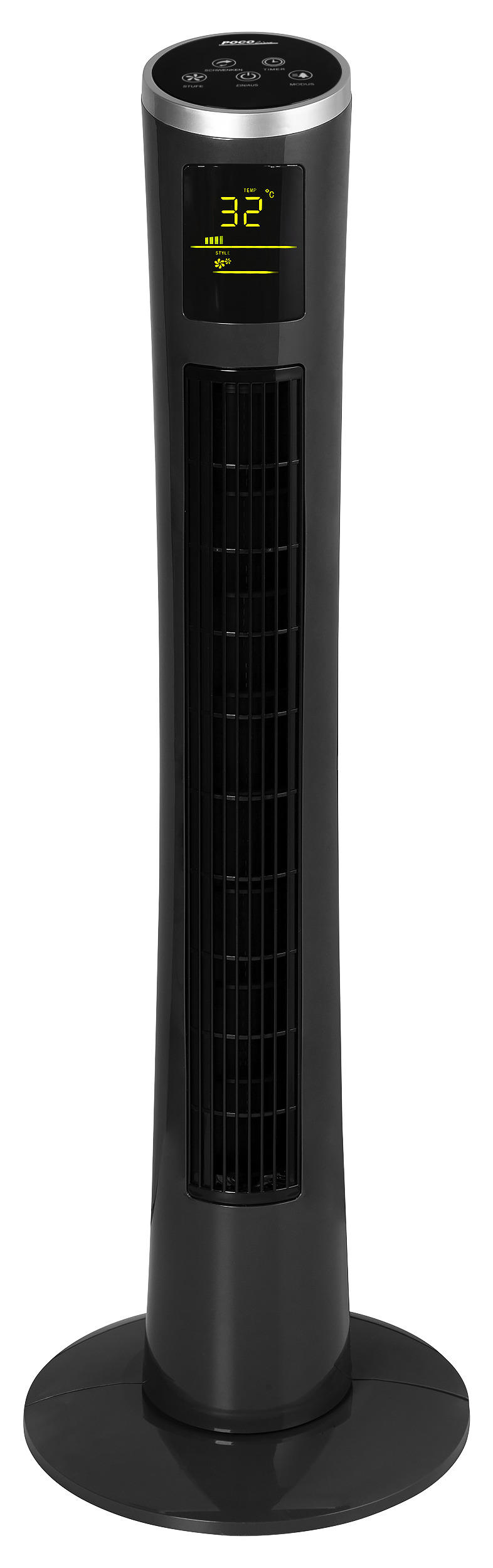 POCOline Turmventilator FT20-17AR dunkelgrau Kunststoff B/H/T: ca. 32x102x32 cm Turmventilator - dunkelgrau (32,00/102,00/32,00cm)