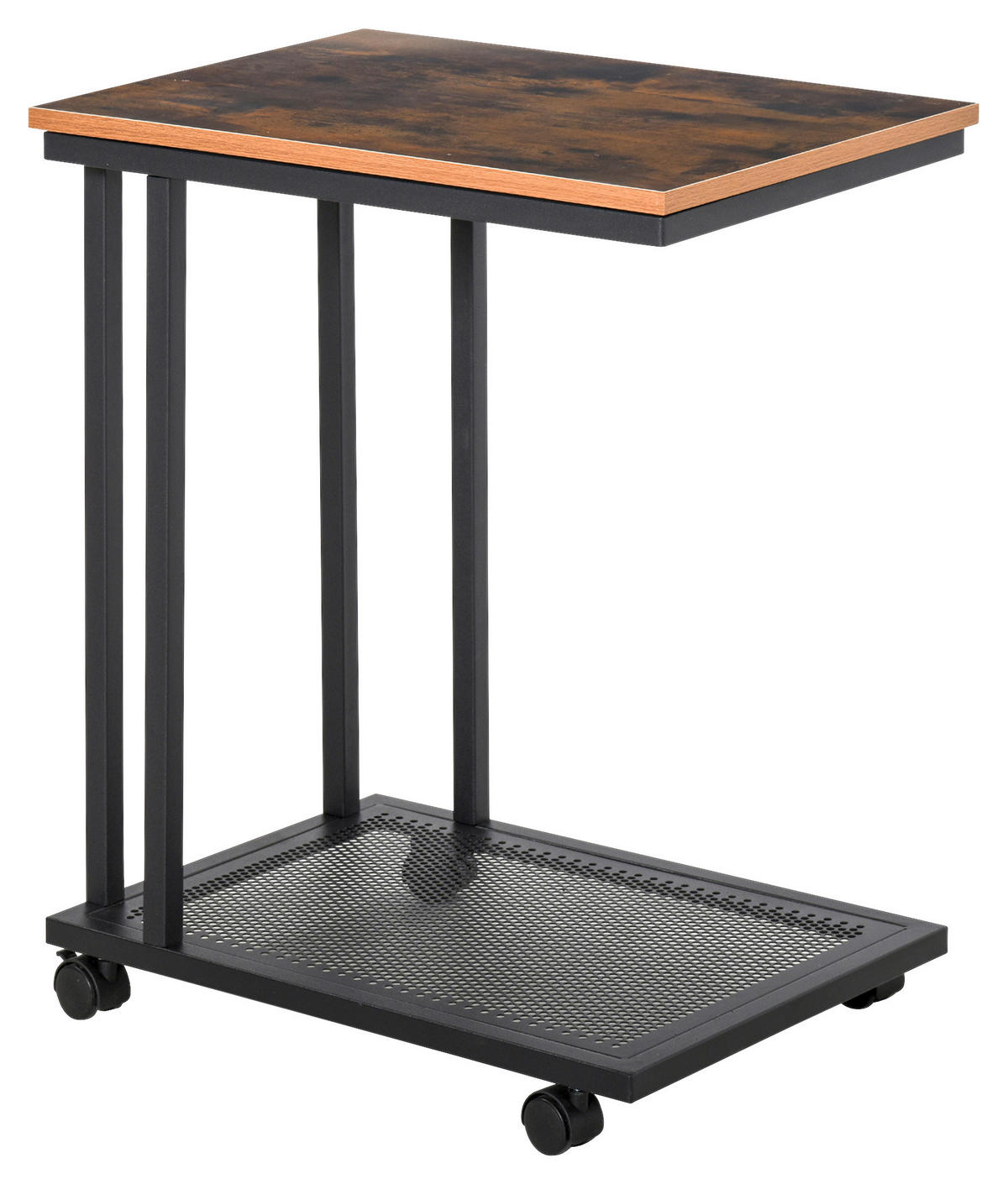 Beistelltisch 833-606 schwarz walnuss B/H/T: ca. 51x65x36 cm 833-606 - schwarz/walnuss (51,00/65,00/36,00cm) - HOMCOM