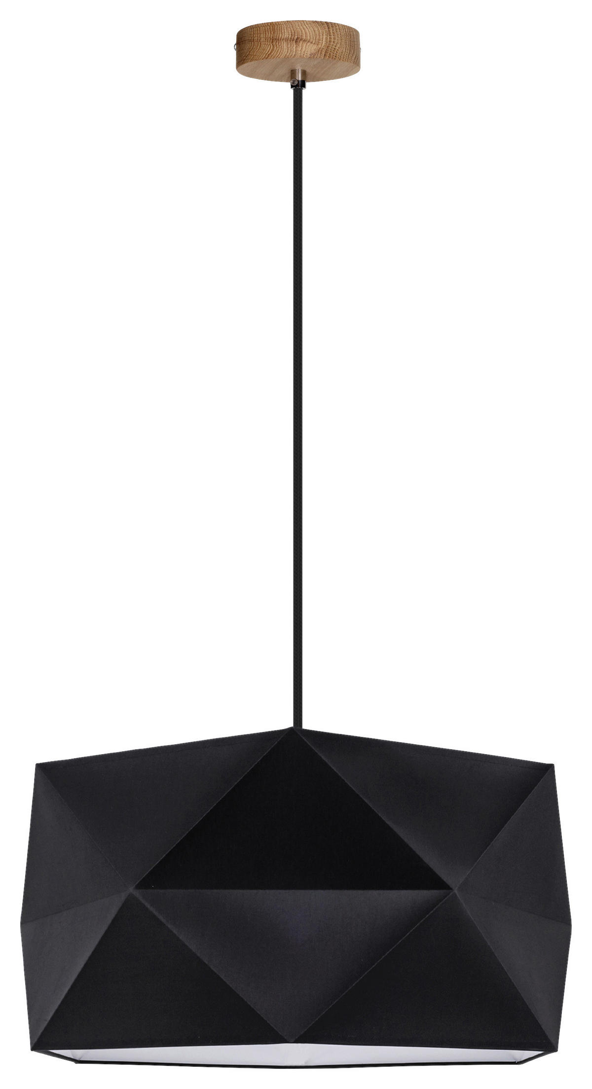 SPOT Light Pendelleuchte Finja 1845974 schwarz natur Textil Eiche H/D: ca. 120x46,5 cm E27 1 Brennstellen Finja - natur/schwarz (46,50/120,00cm) - SPOT Light
