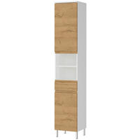 Hochschrank 4334-559 weiß Eiche Grand-Son Nachbildung B/H/T: ca. 34x190x34 cm 4334-559 - Eiche/weiß (34,00/190,00/34,00cm) - Germania