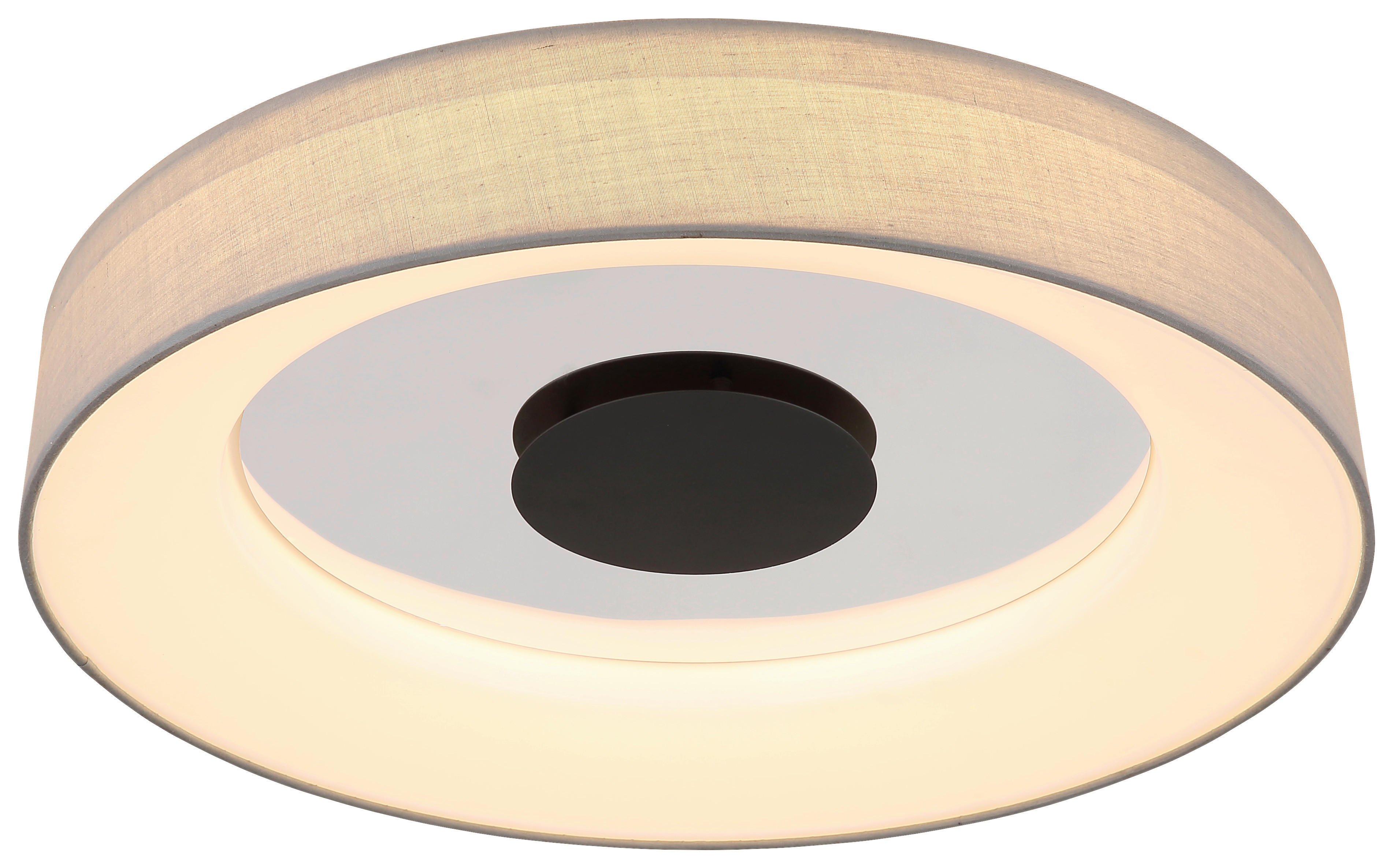 GLOBO LED-Deckenleuchte 48372-30 mattschwarz weiß grau Metall Textil H/D: ca. 9,8x46,8 cm TERPSA - weiß/mattschwarz (46,80/9,80cm) - GLOBO