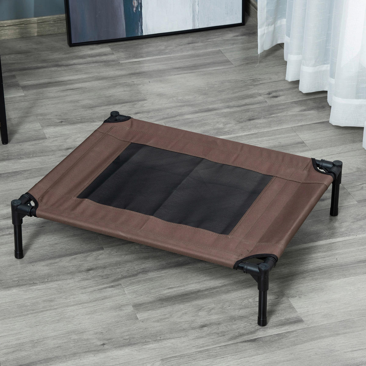 PawHut Hunde-Zubehör braun Polypropylen B/H/L: ca. 61x76x18 cm Hundebett - braun (18,00/61,00/76,00cm) - PawHut