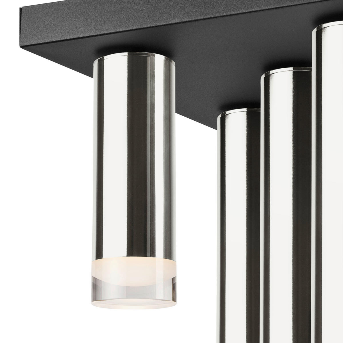 Lamkur Deckenleuchte schwarz silber Stahl B/H/L: ca. 30x31,5x30 cm E27 5 Brennstellen DIEGO - schwarz/silber (30,00/30,00/31,50cm) - Lamkur