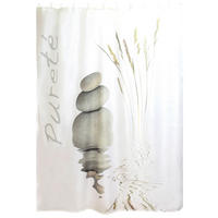 Duschvorhang weiß braun grau Kunststoff B/L: ca. 180x200 cm Duschvorhang_Pureté_ACUS - braun/weiß (180,00/200,00cm) - Acus