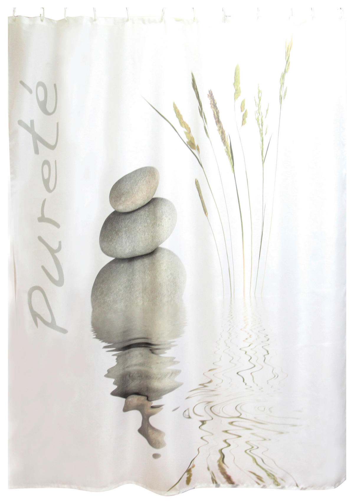 Duschvorhang weiß braun grau Kunststoff B/L: ca. 180x200 cm Duschvorhang_Pureté_ACUS - braun/weiß (180,00/200,00cm) - Acus