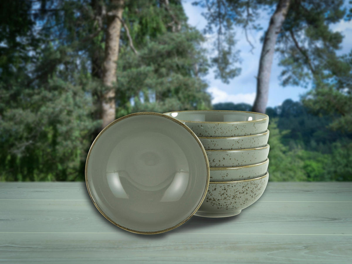 CreaTable Schalen-Set NATURE COLLECTION grau Steinzeug D: ca. 16,5 cm NATURE COLLECTION - grau (16,50cm) - CreaTable