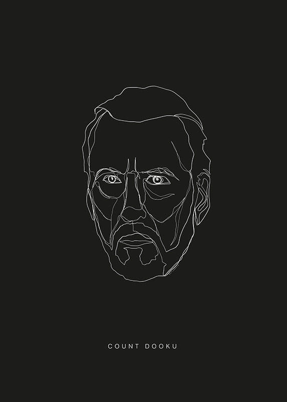 Komar Poster Star Wars Lines Dark Side Dooku Star Wars B/L: ca. 50x70 cm Star Wars Lines Dark Side Dooku - (50,00/70,00cm) - Komar