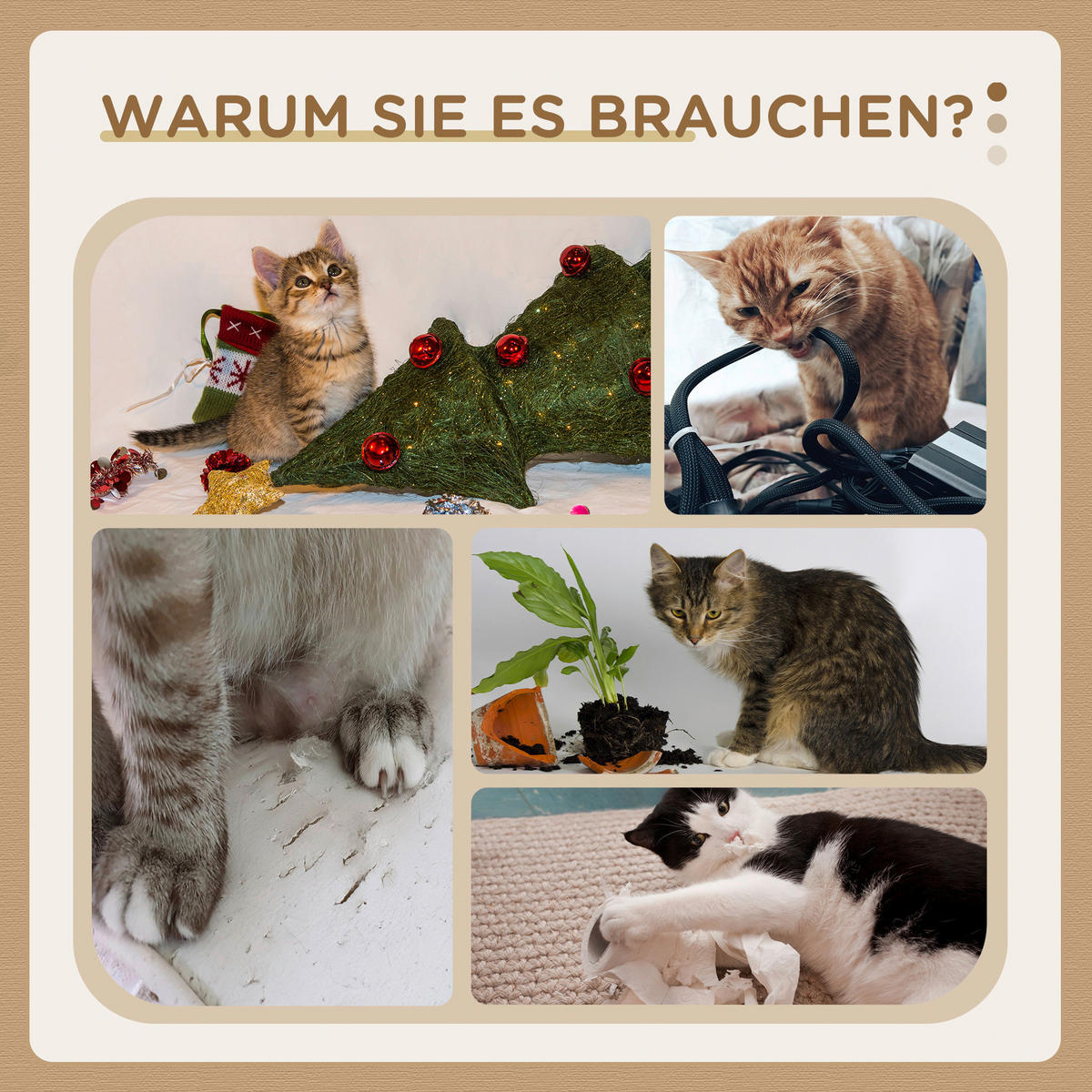 PawHut Kratzbaum hellgrau Spanplatte B/H/L: ca. 35x62x35 cm Kratzbaum - hellgrau (35,00/35,00/62,00cm) - PawHut
