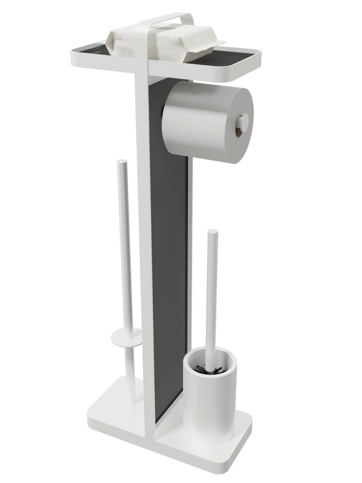 POCOline Stand-WC-Garnitur weiß Glas Stand-WC-Garnitur_4in1 - weiß (28,00/14,00/71,50cm) - POCOline