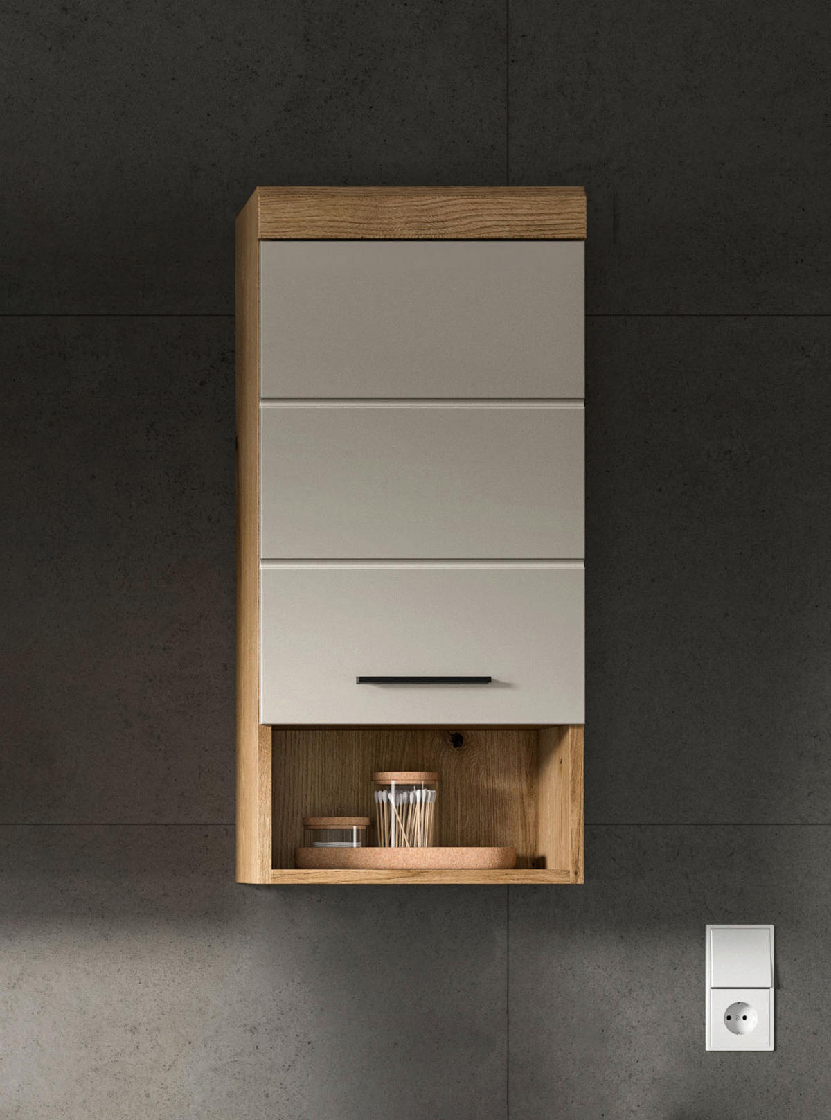 Badhängeschrank Scout Evoke Oak Nachbildung Kaschmirgrau Nachbildung B/H/T: ca. 37x79x24 cm Scout - Kaschmirgrau (37,00/79,00/24,00cm) - xonox.home