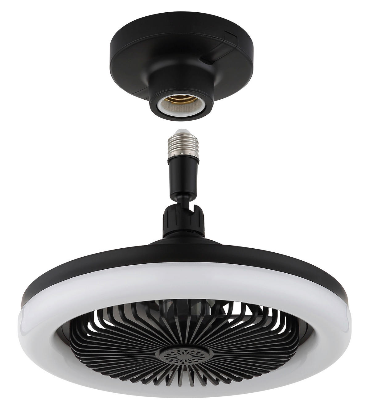 GLOBO Deckenventilator Opal mattschwarz H/D: ca. 21,7x25,8 cm max. 20 W LIDEA - Opal/mattschwarz (25,80/21,70cm) - GLOBO