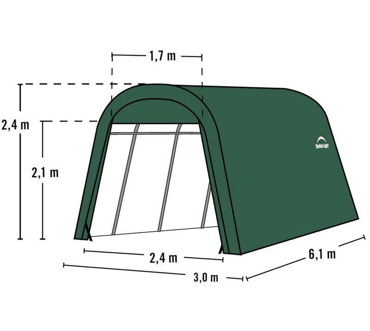 ShelterLogic Garage-in-a-Box Garage-in-a-Box - grün - ShelterLogic