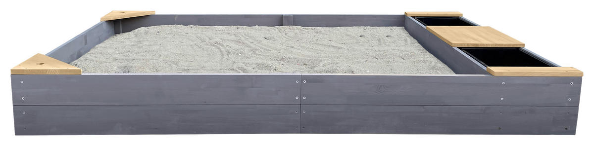 AXI Sandkasten Kelly grau B/H/T: ca. 115x21,8x180 cm Kelly - braun/grau (115,00/21,80/180,00cm) - AXI