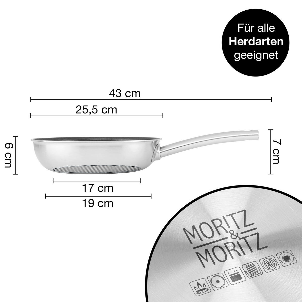 Moritz & Moritz Pfanne silber Edelstahl Pfanne 24cm - silber - Moritz & Moritz