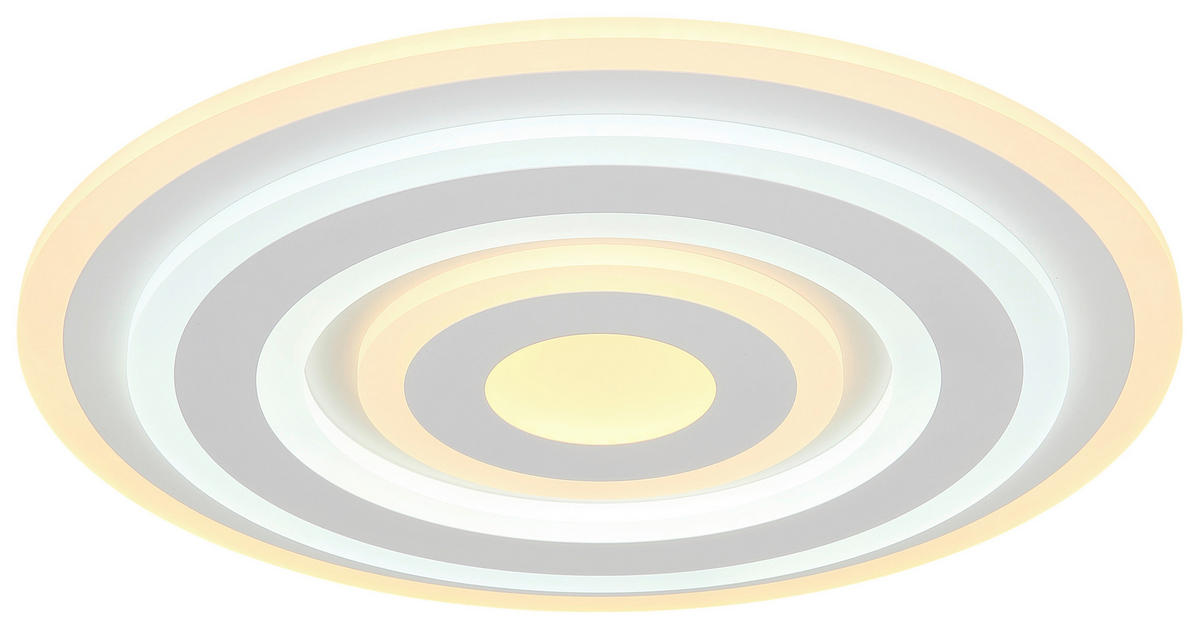 GLOBO LED-Deckenleuchte weiß Opal Metall Acryl H/D: ca. 5x40 cm 1 Brennstellen ALOIS - weiß/Opal (40,00/5,00cm) - GLOBO