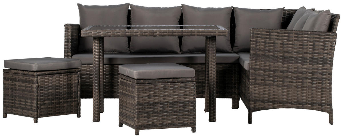 Gartensitzgruppe Sunny anthrazit Polyrattan Sunny - anthrazit/grau