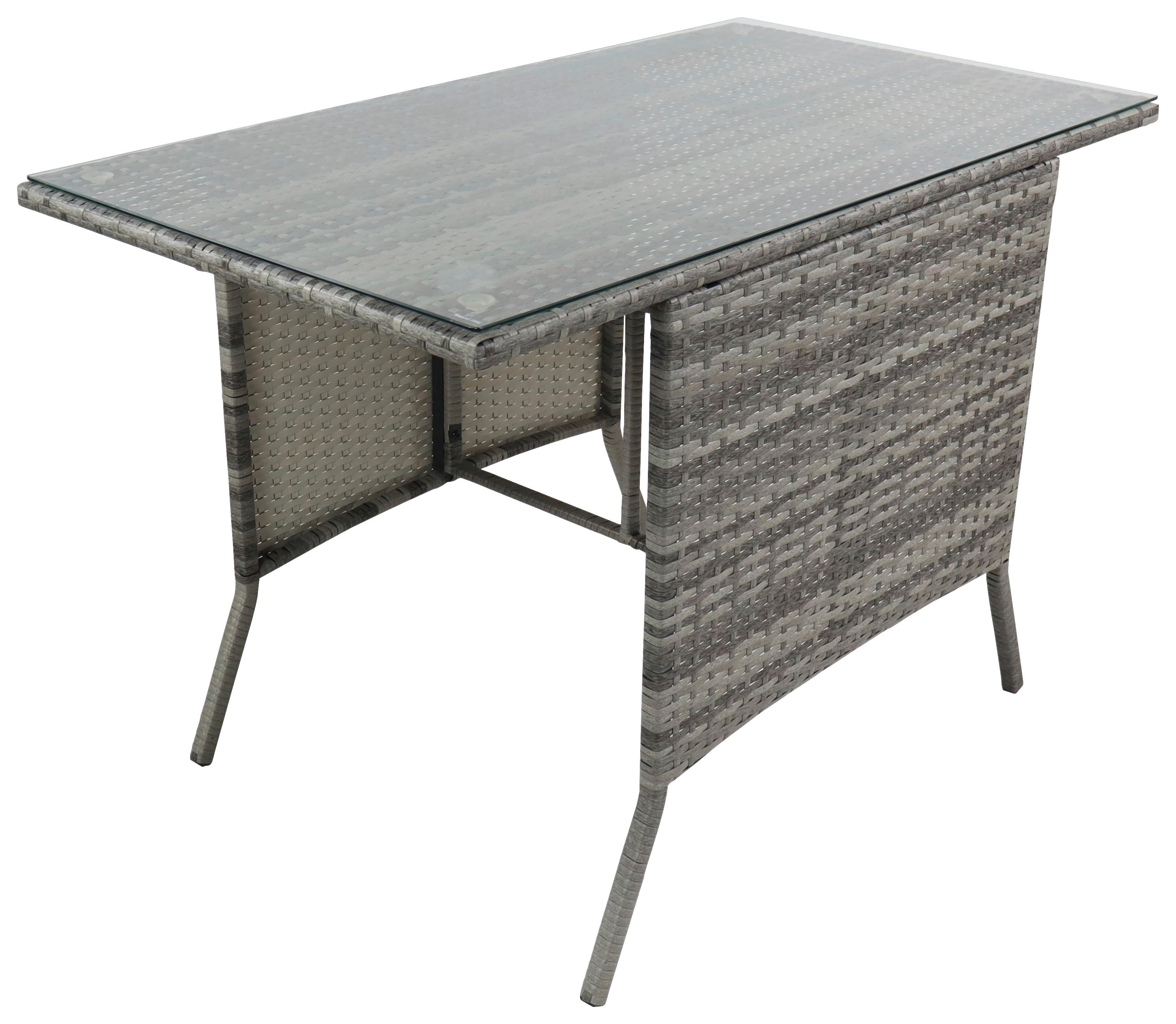 VCM Gartentisch Raloso grau Rattan B/H/L: ca. 114x74x64 cm Raloso - grau (64,00/114,00/74,00cm) - VCM