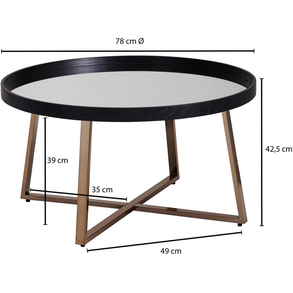 Thumbnail - Couchtisch schwarz B/H/T: ca. 78x42x78 cm