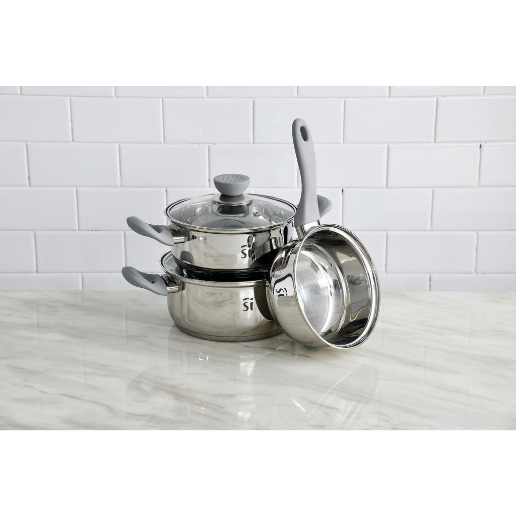 Thumbnail - SAN IGNACIO Topfset Alexia silber Edelstahl 5 tlg.