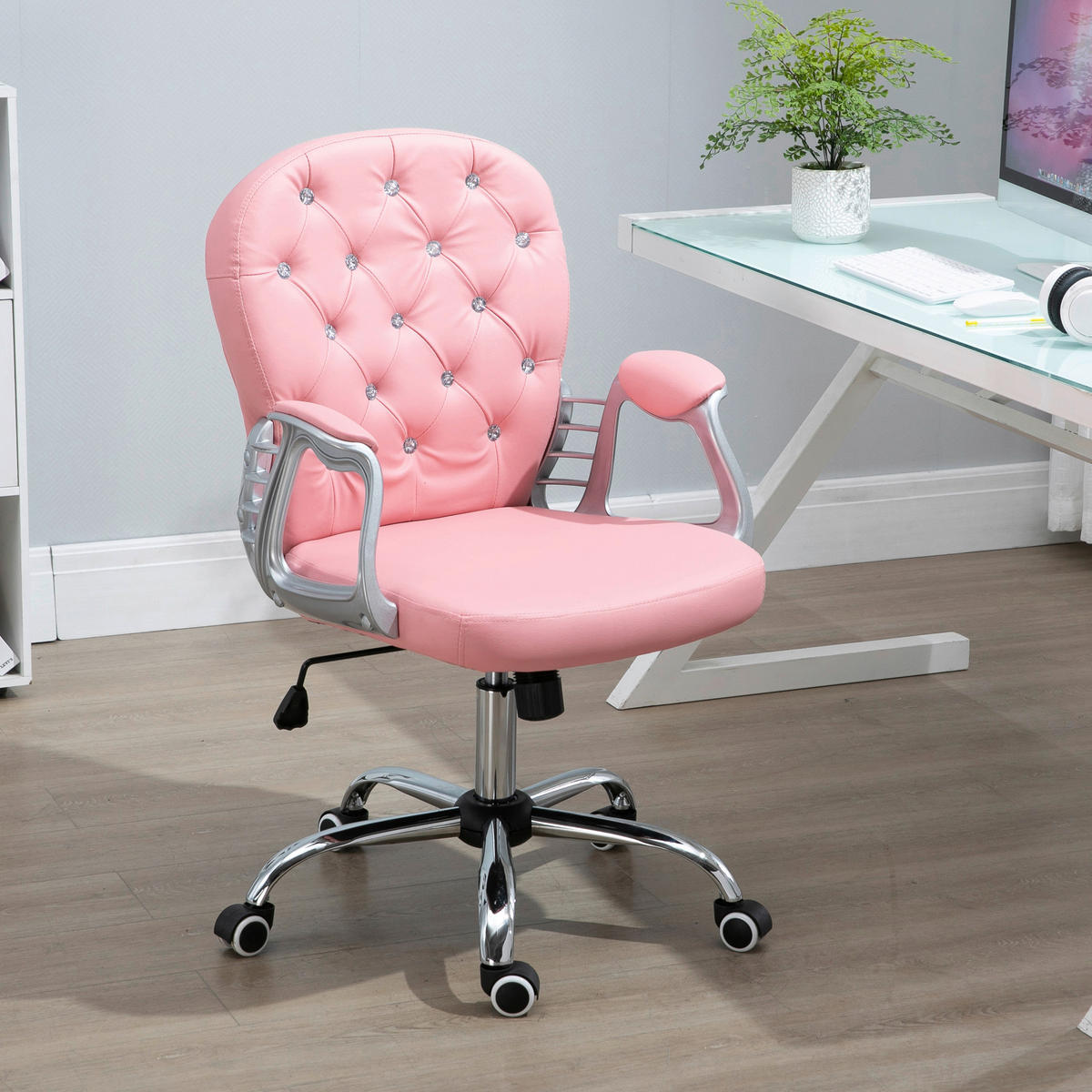 Drehstuhl 921-169V01PK rosa 921-169V01PK - rosa (60,50/59,50cm) - Vinsetto