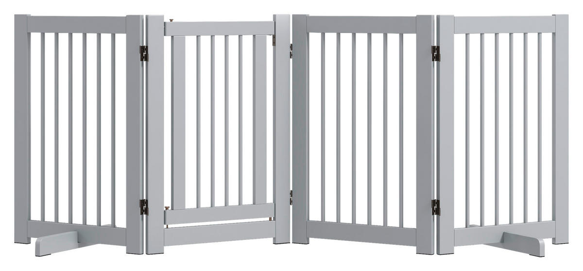 PawHut Schutzgitter hellgrau Kiefer B/H/L: ca. 36x75x204 cm Schutzgitter - hellgrau (204,00/36,00/75,00cm) - PawHut