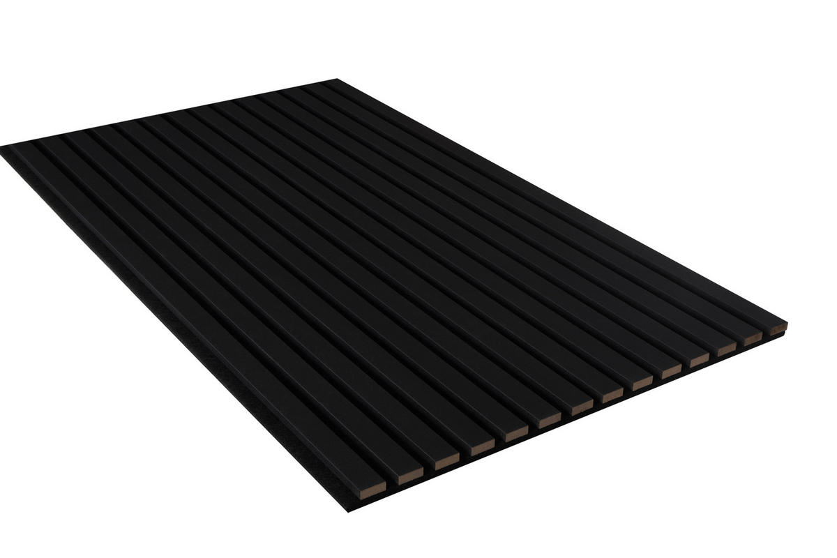 Akustikpaneel schwarz L/B/H: ca. 1,9x56,1x240 cm pro Stück Akustikplatte 240x56 Leder schwarz - schwarz (1,90/56,10/240,00cm)