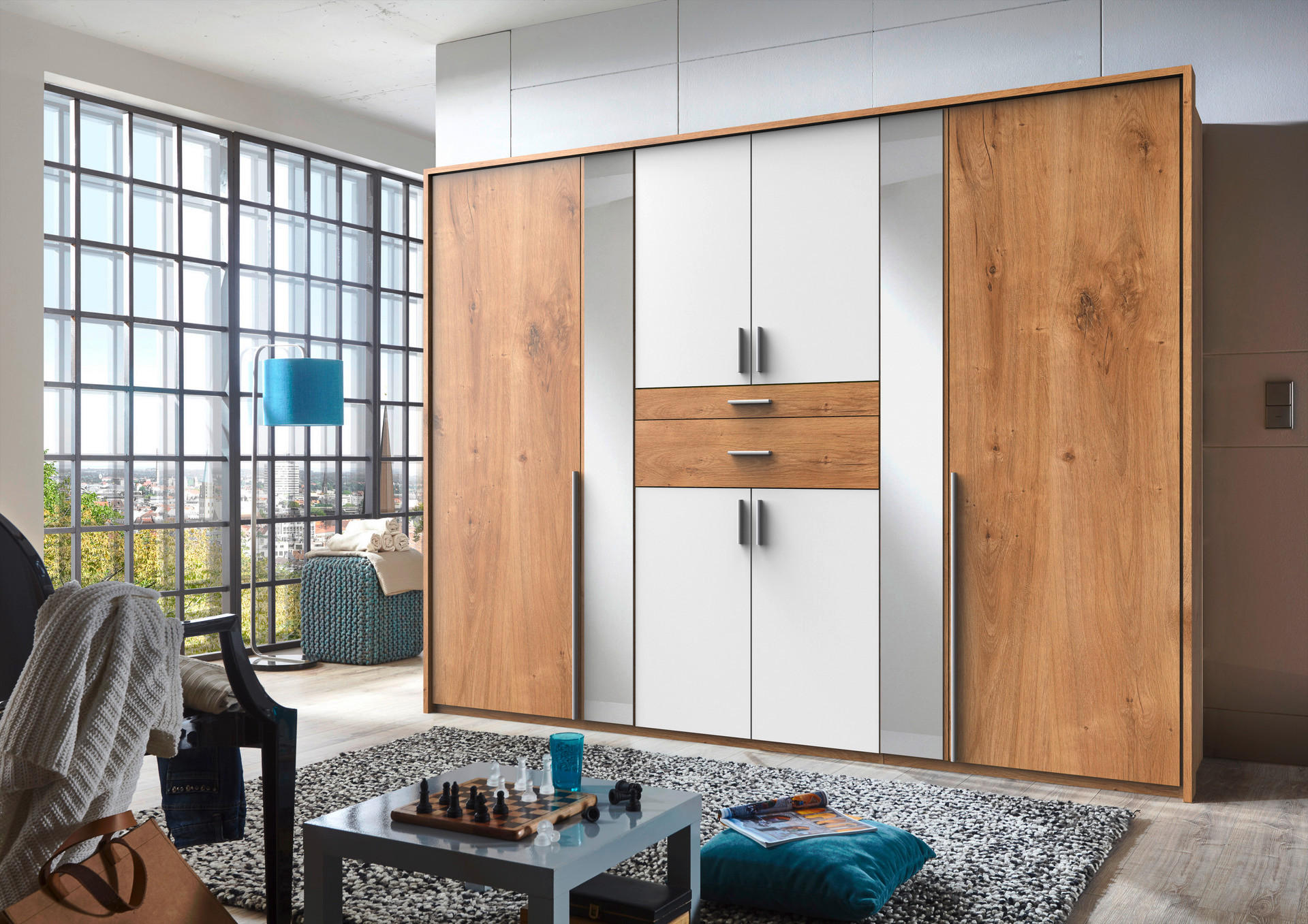 Kleiderschrank Odessa Eiche Nachbildung B/H/T: ca. 270x208x58 cm Odessa - Eiche (270,00/208,00/58,00cm)