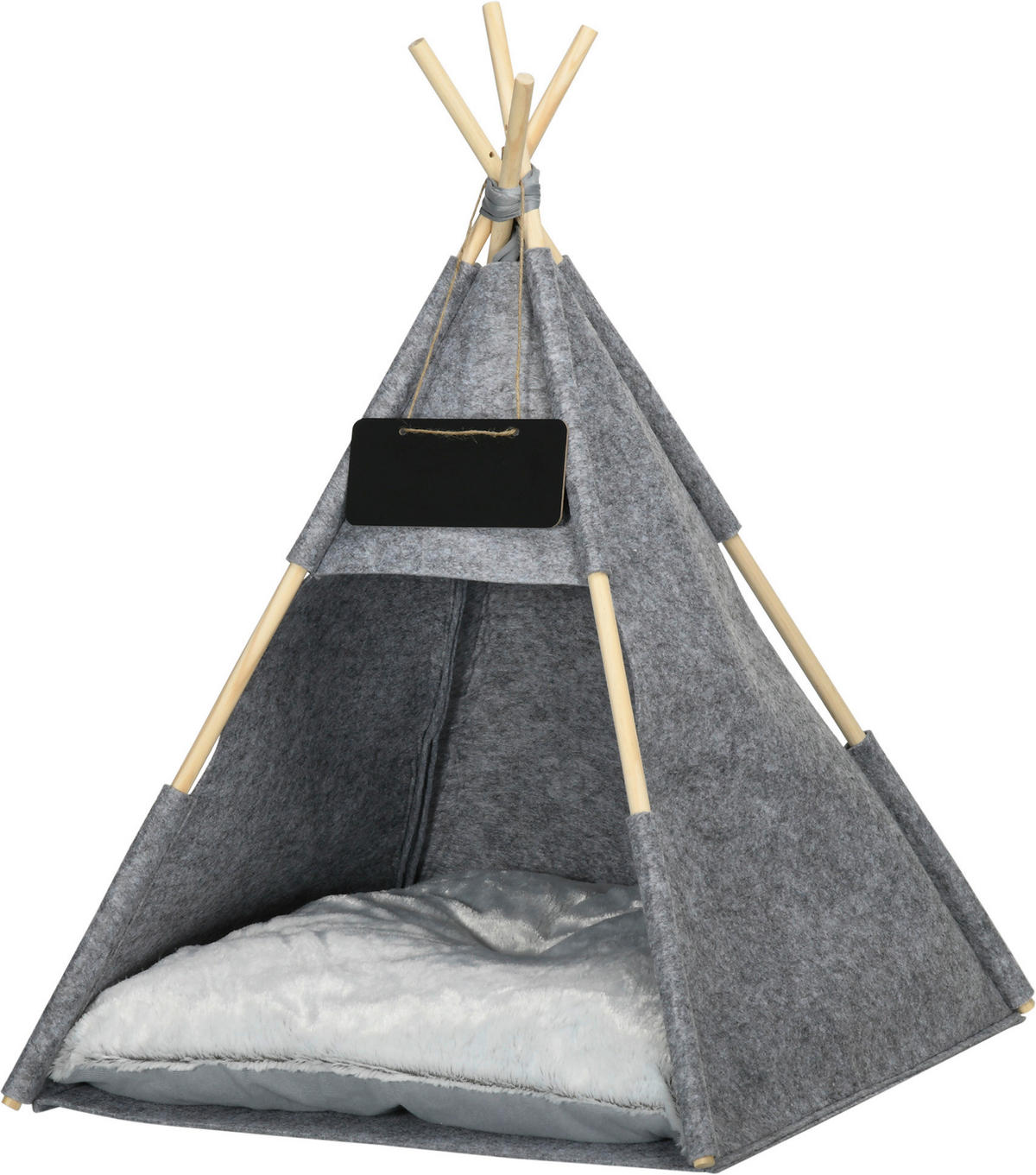 PawHut Haustierzelt m. weichem Kissen grau Polypropylen B/H/L: ca. 58x58x80 cm Haustierzelt - grau (80,00/58,00/58,00cm) - PawHut