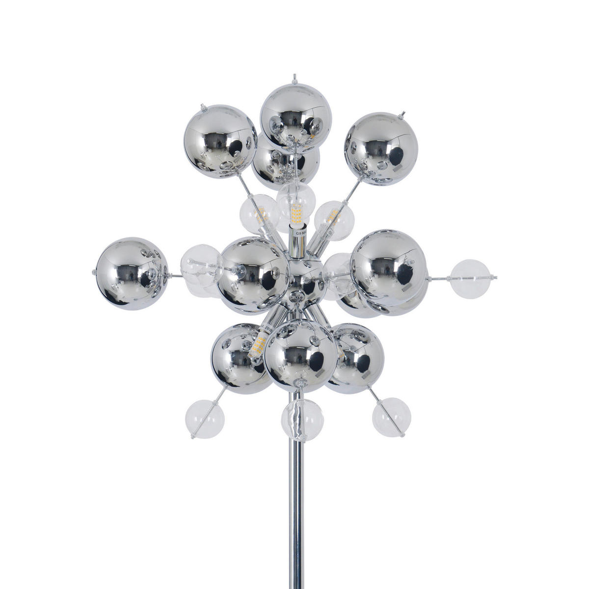 Näve Leuchten Stehleuchte 2027942 Chrom Glas Metall B/H/T: ca. 50x169x50 cm 6 Brennstellen Explosion - Chrom (50,00/169,00/50,00cm) - Näve Leuchten