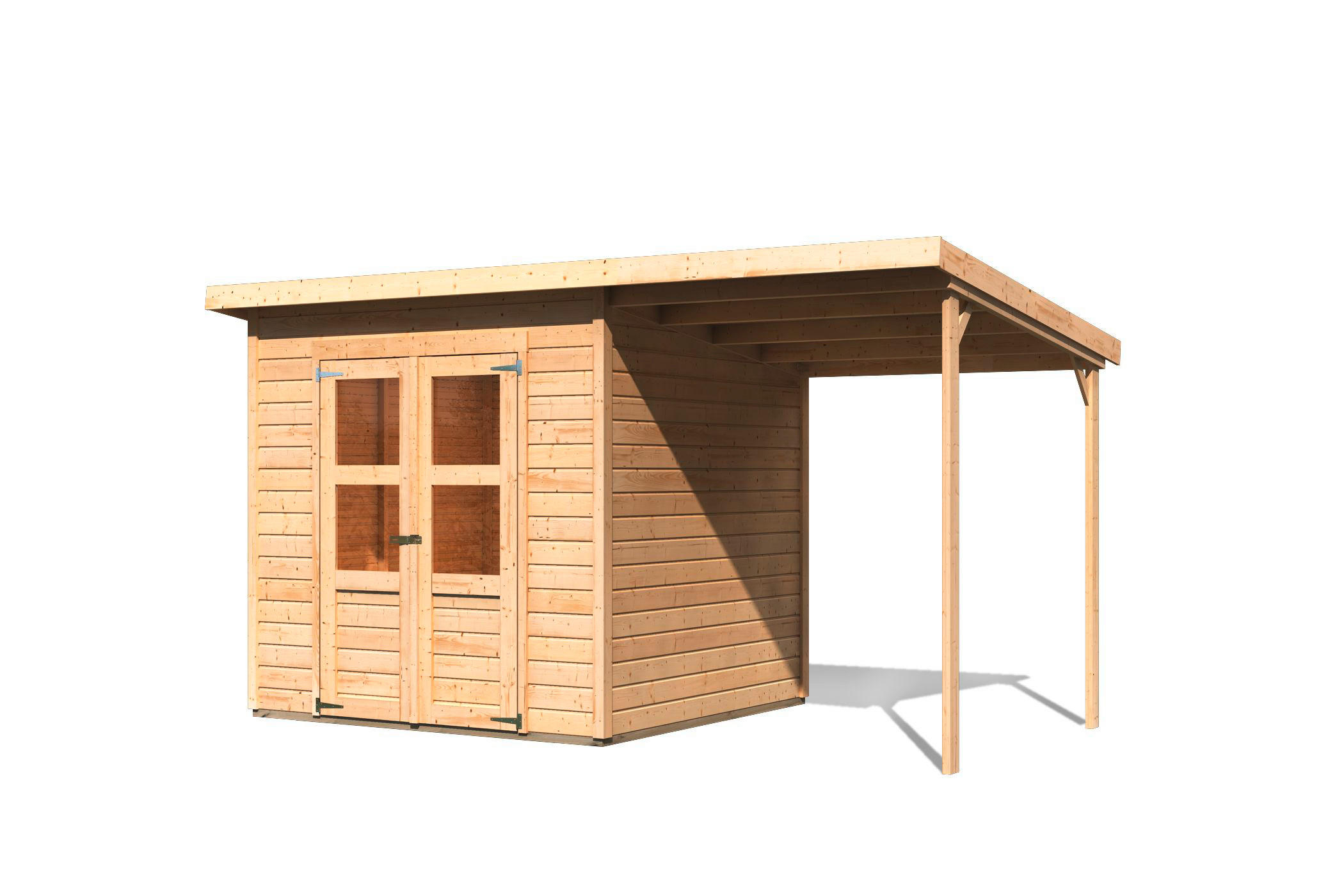 Karibu Gartenhaus Tony 1 mit Anbau B/H/T: ca. 212x220x214 cm Tony 1 mit Anbau - natur (212,00/220,00/214,00cm) - Karibu